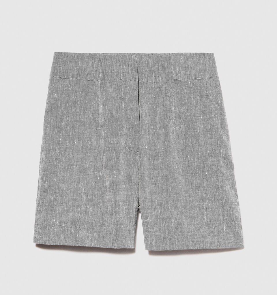 High-waisted shorts - women's shorts - Gray | Sisley image number 6